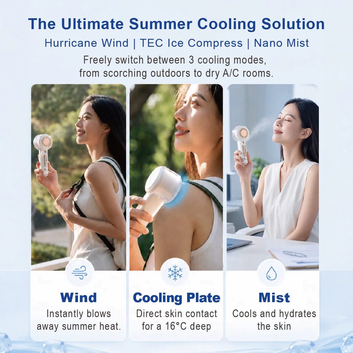 Portable Misting Fan with Cooling Plate